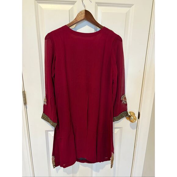 Fuschia Embellished Churidaar - Picture 3 of 15